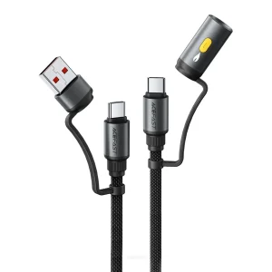 کابل USB-C به USB-C چندکاره ایس فست 60W مدل ACEFAST J6 طول 1.2 متر